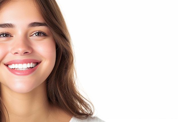 Foto retrato de foto de dentista com um sorriso bonito branco e dentes brancos