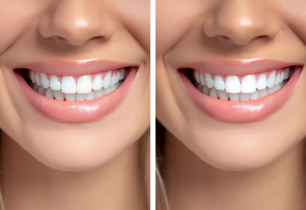 Retrato de foto de dentista com um sorriso bonito branco e dentes brancos