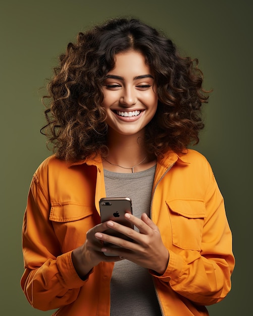 Foto retrato de foto de uma mulher atraente sorridente em vestido de verão