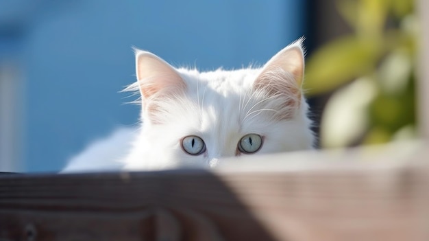 Retrato de gato branco gato branco é um gato bonito e um engraçado de bom humor eles parecem bonitos e são bons animais de estimação