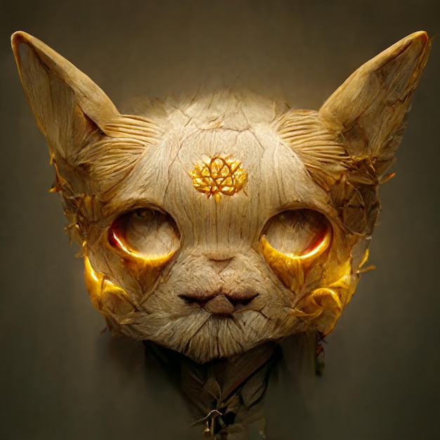 Retrato de gato dourado Gatos são ilustração de avatar de deuses