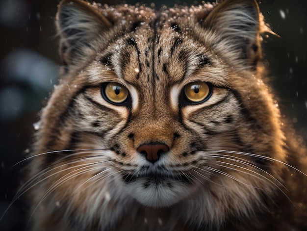 Retrato de gato siberiano em close criado com tecnologia de IA generativa