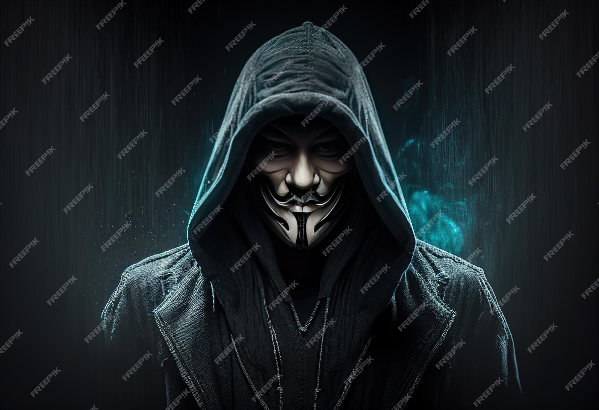 Foto de Retrato De Hacker E Rede Hack Significado Portátil De