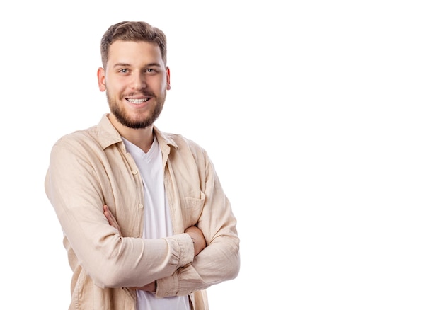 Retrato de homem feliz em pé