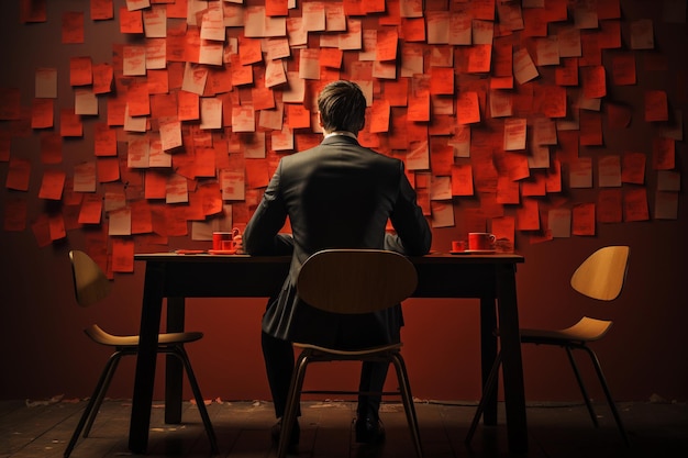 retrato de homem no quarto se preparando e estudando para entrevista de emprego