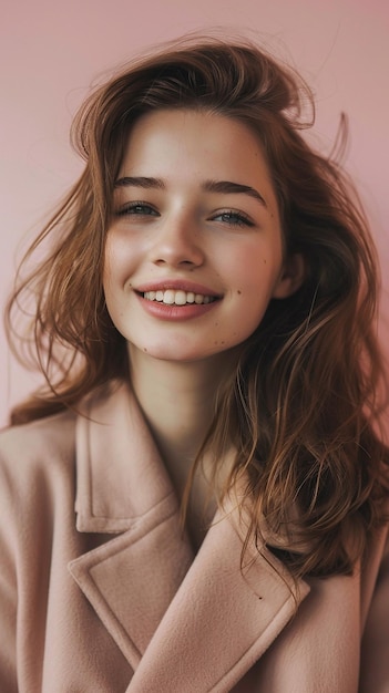 retrato de imagem de jovem mulher bonita e à moda menina senhora mulher com sorriso bonito