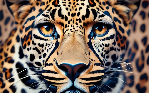 Foto retrato de leopardo em close-up