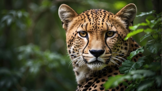 retrato de leopardo na selva foto