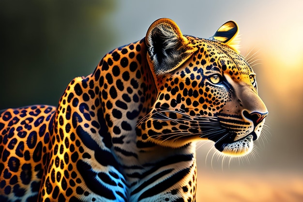 retrato de leopardo