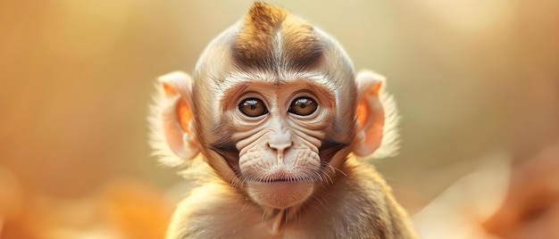 Retrato de macaco minimalista cativante para conceito de marca criativa Fotografia de vida selvagem Estilo minimalista Retratos de animais Marca de marketing criativo