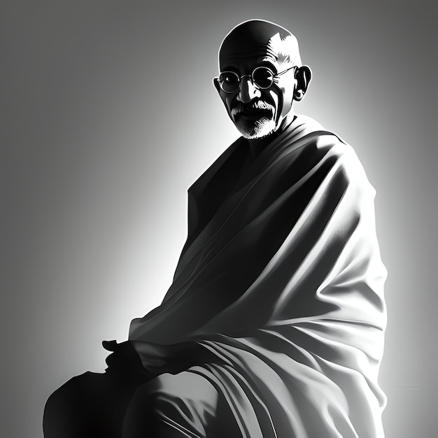 Foto retrato de mahatma gandhi