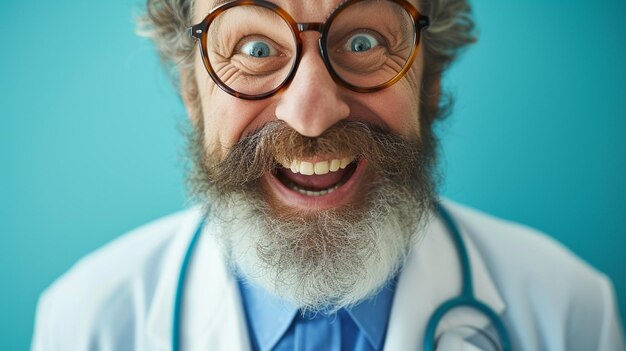 Foto retrato de médico amigável de frente