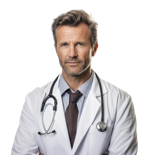 Retrato de médico masculino com cerca de 40 anos