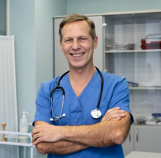 Foto retrato de médico masculino