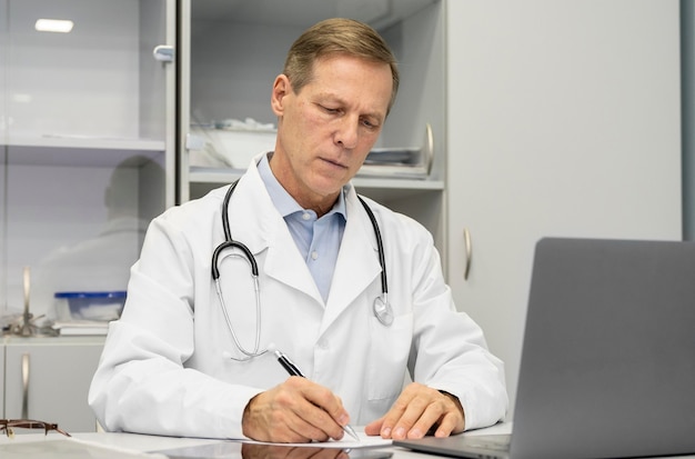 Retrato de médico no hospital