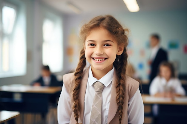 retrato de menina da escola