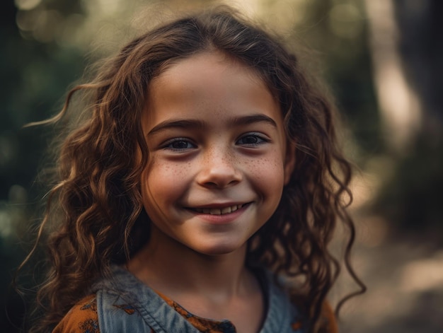 Retrato de menina sorridente