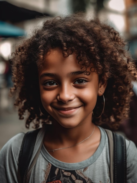 Retrato de menina sorridente