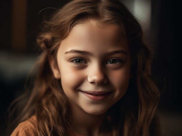 Retrato de menina sorridente