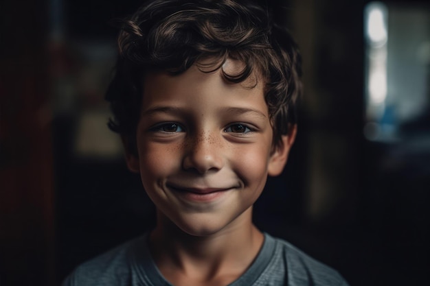 Retrato de menino sorridente