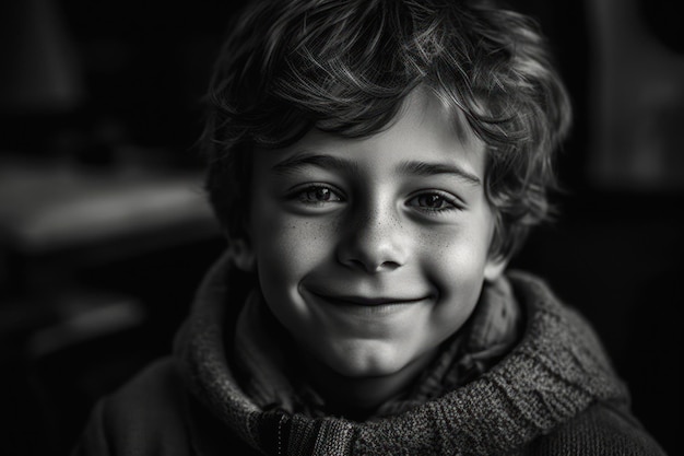 Retrato de menino sorridente