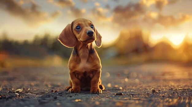 Retrato de moda de dachshund