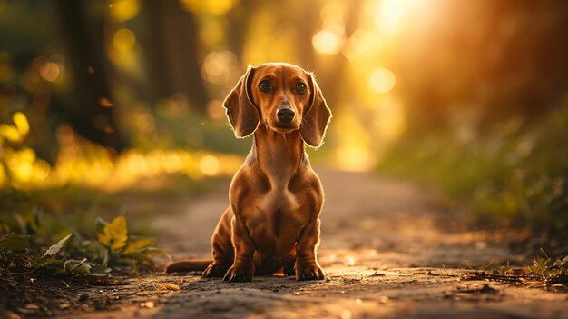 Retrato de moda de dachshund