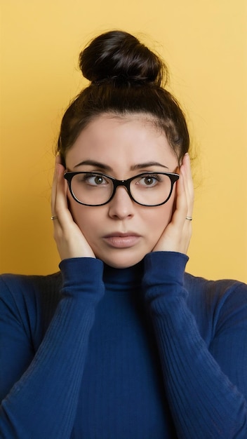 Retrato de mulher aborrecida e cansada com pão