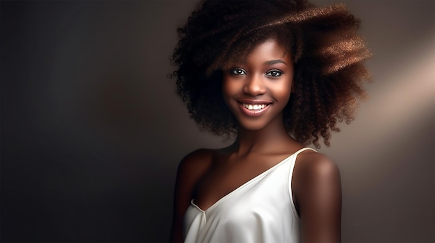 Retrato de mulher bonita de beleza afro