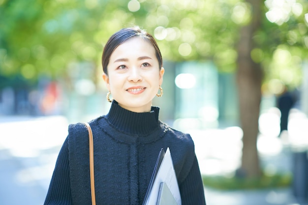 Retrato de mulher de negócios na moda asiática