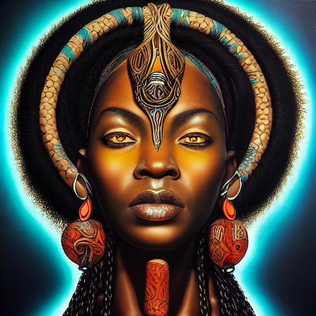 Retrato de mulher de tribo africana