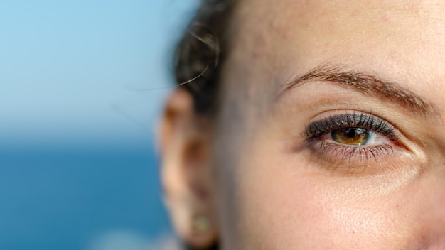 Retrato de mulher em close-up