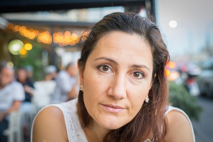 Foto retrato de mulher em close-up