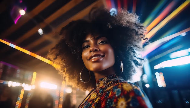 Retrato de mulher feliz no carnaval