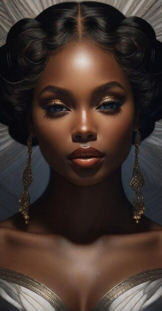 retrato de mulher negra sensual elegante à luz da lua em um cenário de luz difusa suave ilustração