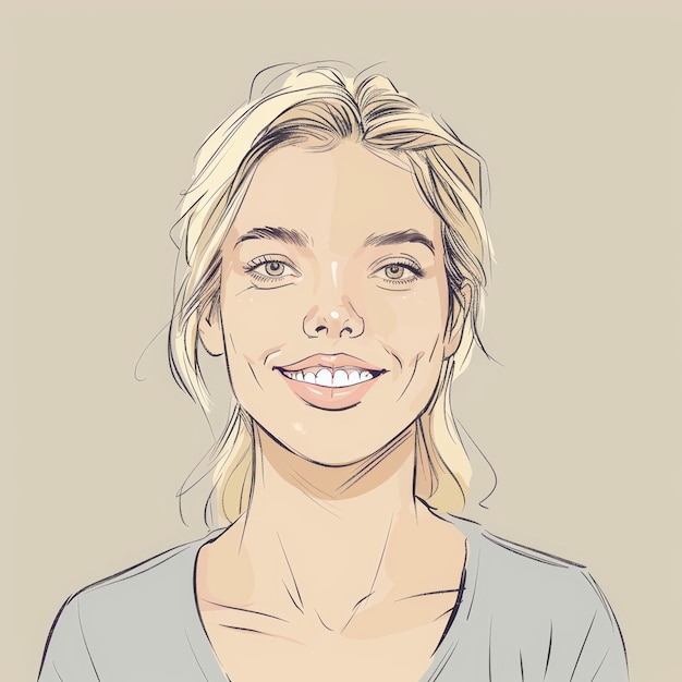 Foto retrato de mulher sorridente com cores pastel inteligência artificial gerativa