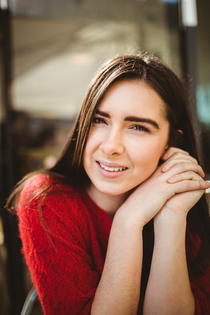 Retrato, de, mulher sorridente