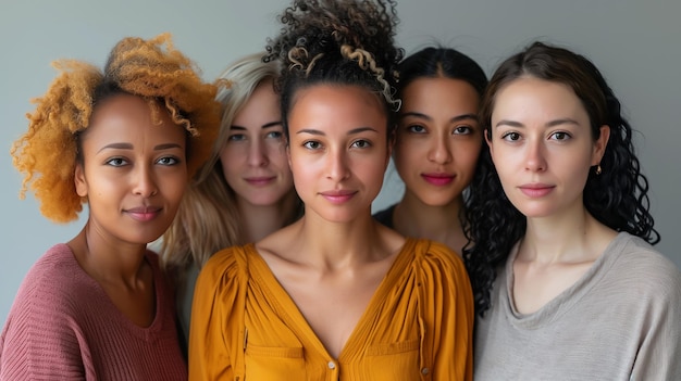 Foto retrato de mulheres jovens multinacionais diversas dia internacional da mulher