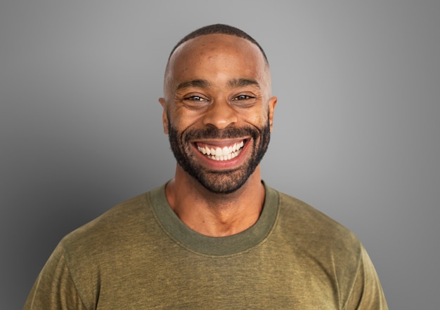 Retrato, de, muscular, homem americano africano