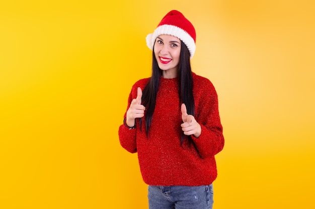 Retrato de natal mostra polegar para cima