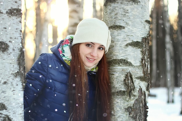 Retrato de neve inverno feminino