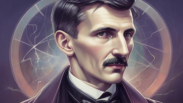 Foto retrato de nikola tesla