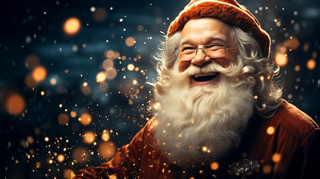 Retrato de Papai Noel em uma mágica Noite de Natal