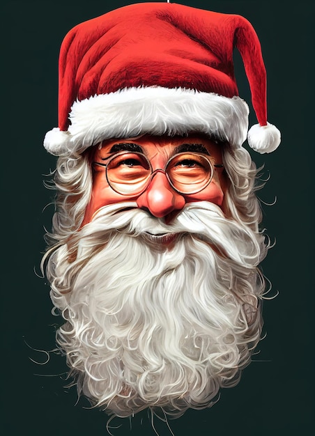 Retrato de papai noel ilustração digital