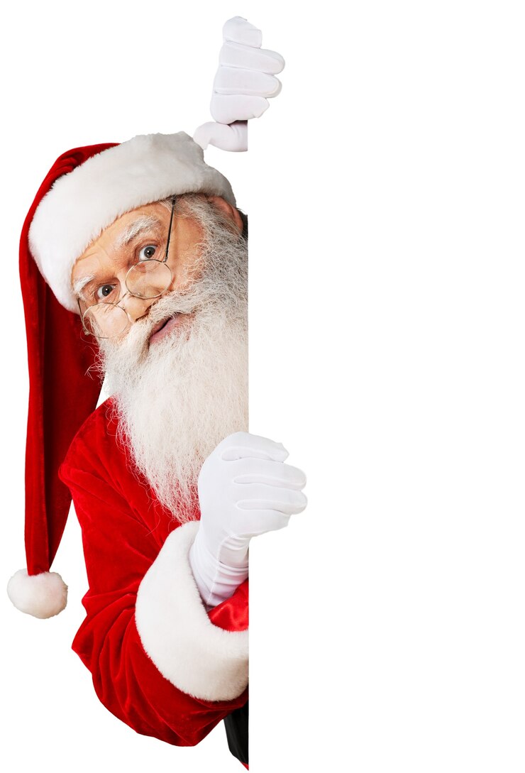 Foto retrato de papai noel sorridente em branco