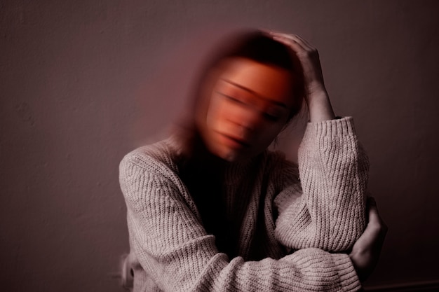 Retrato de pessoa que sofre de depressão