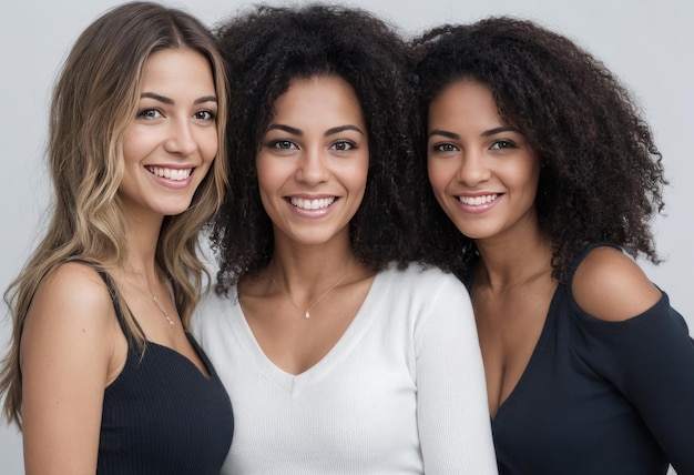 Retrato de pessoas multiétnicas felizes grupo jovem de amigos diversidade equidade e conceito de pertencimento