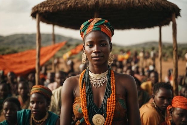 Retrato de rostos de mulheres africanas