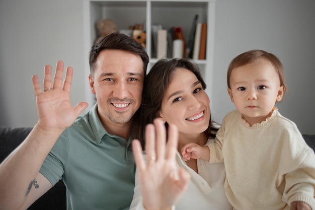 Retrato de selfie para videochamada