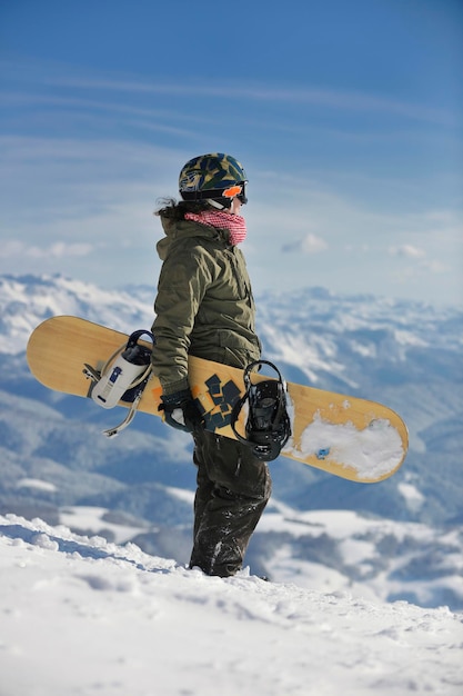 retrato de snowboarder